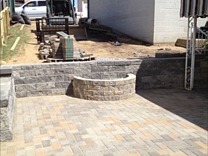 Pittsburgh (Mt. Washington) Paver Patio, Retaining Wall - Fire Pit